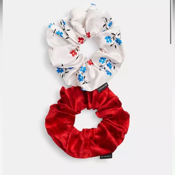 Coach Signature Boardwalk Floral Print Hair Ties Pack nwt in packaging - Picture 2 of 4